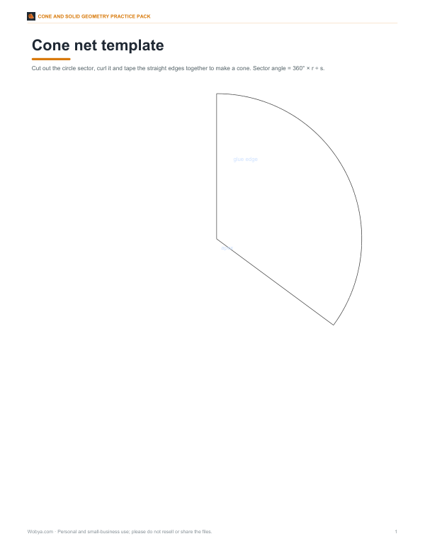 Preview of Printable Cone Net Template